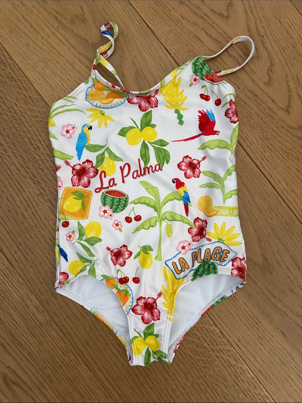 Cotton On White Tropical Print Girls' One-Piece Swimsuit